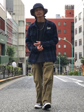 「schott（ショット）のSchott/ショット/ARMY FATIGUE PANTS/アーミー ファティーグ パンツ（その他パンツ）」を使った、Satsuma Gotoさん（メンズ・169cm）の秋コーディネート