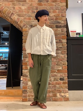 「schott（ショット）のSchott/ショット/ARMY FATIGUE PANTS/アーミー ファティーグ パンツ（その他パンツ）」を使った、Satsuma Gotoさん（メンズ・170cm）の夏コーディネート