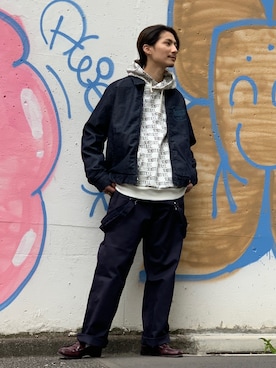 「schott（ショット）のアイテム（サロペット/オーバーオール）」を使った、Satsuma Gotoさん（メンズ・169cm）の冬コーディネート