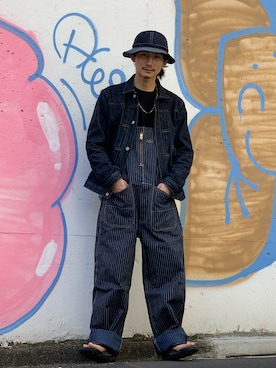 「schott（ショット）のアイテム（サロペット/オーバーオール）」を使った、Satsuma Gotoさん（メンズ・169cm）の冬コーディネート