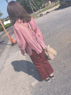 「Avail（アベイル）のアイテム（シャツ/ブラウス、ピンク系）」を使った、nさん（レディース・163cm）の夏コーディネート