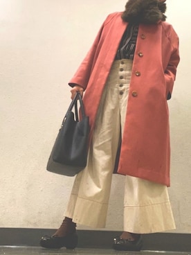 「N.（N. Natural Beauty Basic）（エヌエヌナチュラルビューティーベーシック）のアイテム（ステンカラーコート）」を使った、Omochiさん（レディース・156cm）の春コーディネート