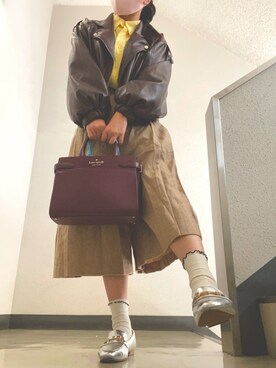 「ORiental TRaffic(ORiental TRaffic)」｜「アイテム（ライダースジャケット）」を使った、Omochiさん（レディース・156cm）の秋コーディネート
