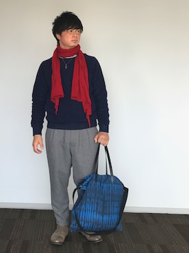 「DRIES VAN NOTEN（ドリスヴァンノッテン）のアイテム（バッグ）」を使った、こじけんさん（メンズ・167cm）の冬コーディネート
