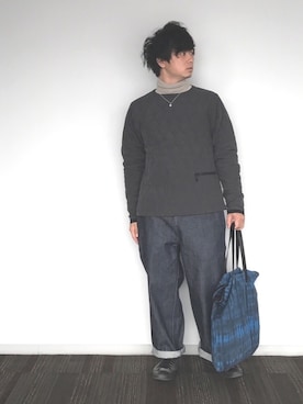 「DRIES VAN NOTEN（ドリスヴァンノッテン）のアイテム（バッグ）」を使った、こじけんさん（メンズ・167cm）の冬コーディネート