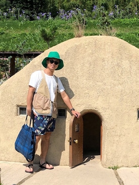 「DRIES VAN NOTEN（ドリスヴァンノッテン）のアイテム（バッグ）」を使った、こじけんさん（メンズ・168cm）の夏コーディネート
