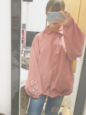 「Ungrid（アングリッド）のフレイドヘムストスリ（デニムパンツ）」を使った、🌷rikaさん（レディース・155cm）の春コーディネート