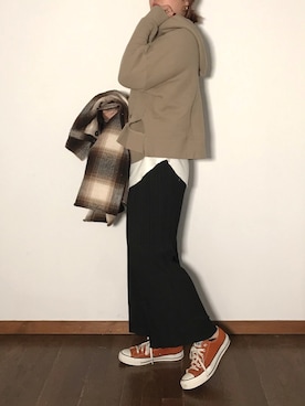 「CONVERSE（コンバース）の＜CONVERSE（コンバース）＞∴ALL STAR 100 LOW オールスターコーデュロイ スニーカー ◆（スニーカー）」を使った、namiheyさん（レディース・163cm）の秋コーディネート
