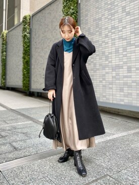 「URBAN RESEARCH（アーバンリサーチ）のアイテム（チェスターコート）」を使った、shokoさん（レディース・157cm）の秋コーディネート