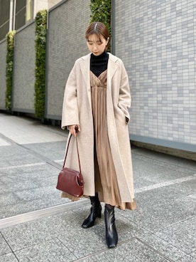 「URBAN RESEARCH（アーバンリサーチ）のアイテム（チェスターコート）」を使った、shokoさん（レディース・157cm）の冬コーディネート