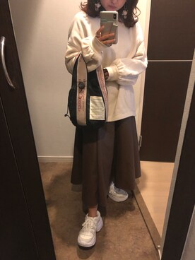 「シアタープロダクツ(THEATRE PRODUCTS)」｜「アイテム（スウェット）」を使った、maaさん（レディース・147cm）の秋コーディネート