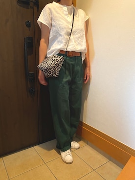 「NOMBRE IMPAIR（ノンブルアンペール）のアイテム（パンツ）」を使った、ryo.7.5さん（レディース・163cm）の夏コーディネート