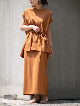 「セットアップスタイル」｜「アイテム（ワンピース/ドレス）」を使った、nano・universe PRESSさん（レディース・156cm）の春コーディネート