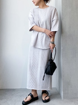 「セットアップスタイル」｜「アイテム（ワンピース/ドレス）」を使った、nano・universe PRESSさん（レディース・156cm）の春コーディネート