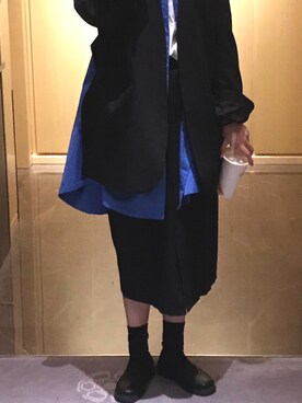 「休闲」｜「アイテム（チェスターコート）」を使った、二又さん（レディース・168cm）の冬コーディネート