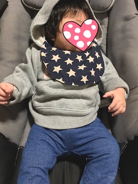 「アイテム（その他ベビー用品、グレー系）」を使った、amaneyukiさん（キッズ・70cm）の秋コーディネート