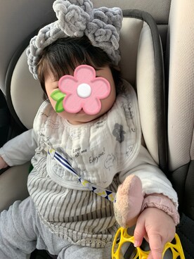 「アイテム（その他ベビー用品、グレー系）」を使った、amaneyukiさん（キッズ・70cm）の秋コーディネート