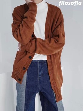 カーディガン ボレロを使った 韓国系 のメンズ人気ファッションコーディネート Wear