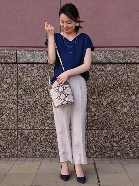 「blue」｜「アイテム（パンプス）」を使った、takemura80278さん（レディース・158cm）の夏コーディネート