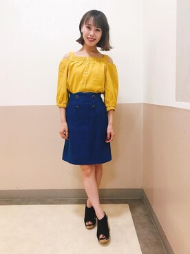 マジェスティックレゴン河原町OPA店スタッフさん（レディース・155cm）の春コーディネート