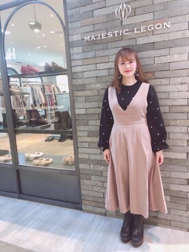 「おとなコーデ」｜「アイテム（ライダースジャケット）」を使った、マジェスティックレゴン河原町OPA店スタッフさん（レディース・155cm）の秋コーディネート