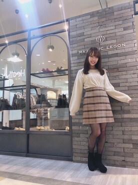 「トレンドコーデ」｜「アイテム（その他アウター）」を使った、マジェスティックレゴン河原町OPA店スタッフさん（レディース・159cm）の冬コーディネート