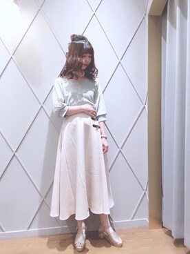 「ネイル」｜「アイテム（サンダル）」を使った、マジェスティックレゴン河原町OPA店スタッフさん（レディース・153cm）の夏コーディネート