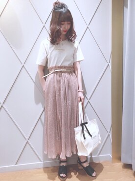 「ネイル」｜「アイテム（サンダル）」を使った、マジェスティックレゴン河原町OPA店スタッフさん（レディース・153cm）の夏コーディネート