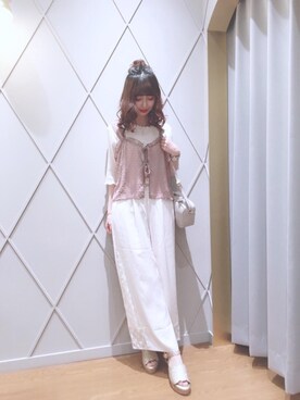 「ネイル」｜「アイテム（サンダル）」を使った、マジェスティックレゴン河原町OPA店スタッフさん（レディース・153cm）の夏コーディネート