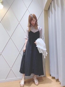 「ネイル」｜「アイテム（サンダル）」を使った、マジェスティックレゴン河原町OPA店スタッフさん（レディース・159cm）の夏コーディネート