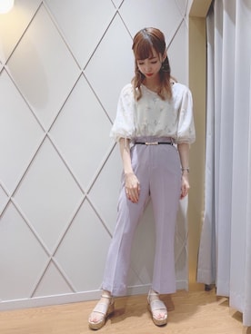 「ネイル」｜「アイテム（サンダル）」を使った、マジェスティックレゴン河原町OPA店スタッフさん（レディース・159cm）の夏コーディネート