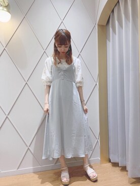 「ネイル」｜「アイテム（サンダル）」を使った、マジェスティックレゴン河原町OPA店スタッフさん（レディース・159cm）の夏コーディネート