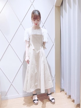 「雨」｜「アイテム（ワンピース/ドレス）」を使った、マジェスティックレゴン河原町OPA店スタッフさん（レディース・159cm）の夏コーディネート