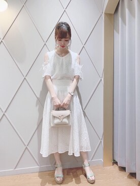 「ネイル」｜「アイテム（サンダル）」を使った、マジェスティックレゴン河原町OPA店スタッフさん（レディース・159cm）の夏コーディネート