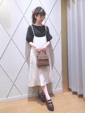 「サス付スカート」｜マジェスティックレゴン河原町OPA店スタッフさん（レディース・153cm）の夏コーディネート