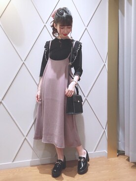 「サス付スカート」｜マジェスティックレゴン河原町OPA店スタッフさん（レディース・153cm）の夏コーディネート