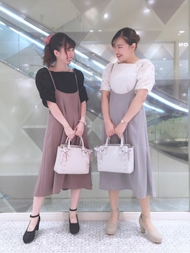 「サス付スカート」｜マジェスティックレゴン河原町OPA店スタッフさん（レディース・153cm）の夏コーディネート