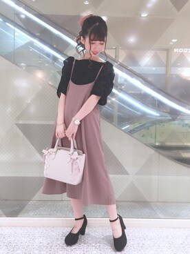 「サス付スカート」｜マジェスティックレゴン河原町OPA店スタッフさん（レディース・153cm）の夏コーディネート