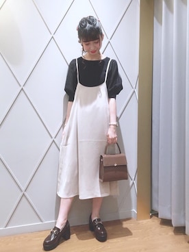 「サス付スカート」｜マジェスティックレゴン河原町OPA店スタッフさん（レディース・153cm）の夏コーディネート