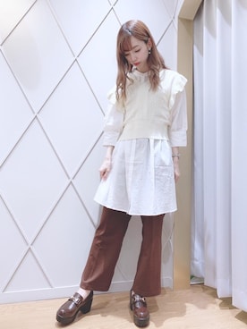「MAJESTIC LEGON（マジェスティックレゴン）のアイテム（チュニック）」を使った、マジェスティックレゴン河原町OPA店スタッフさん（レディース・159cm）の夏コーディネート