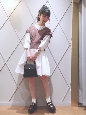 「MAJESTIC LEGON（マジェスティックレゴン）のアイテム（チュニック）」を使った、マジェスティックレゴン河原町OPA店スタッフさん（レディース・153cm）の夏コーディネート