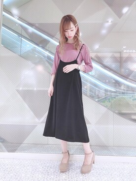 「サス付スカート」｜マジェスティックレゴン河原町OPA店スタッフさん（レディース・159cm）の夏コーディネート