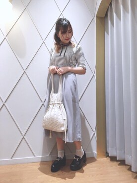 「サス付スカート」｜マジェスティックレゴン河原町OPA店スタッフさん（レディース・159cm）の夏コーディネート