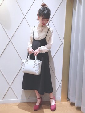 「サス付スカート」｜マジェスティックレゴン河原町OPA店スタッフさん（レディース・153cm）の夏コーディネート