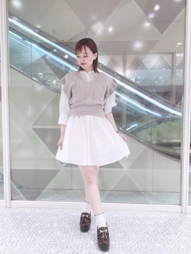 「MAJESTIC LEGON（マジェスティックレゴン）のアイテム（チュニック）」を使った、マジェスティックレゴン河原町OPA店スタッフさん（レディース・155cm）の秋コーディネート