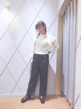 「フリルベスト」｜マジェスティックレゴン河原町OPA店スタッフさん（レディース・159cm）の秋コーディネート