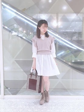 「MAJESTIC LEGON（マジェスティックレゴン）のアイテム（チュニック）」を使った、マジェスティックレゴン河原町OPA店スタッフさん（レディース・159cm）の秋コーディネート