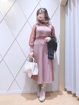 「バック」｜「アイテム（ライダースジャケット）」を使った、マジェスティックレゴン河原町OPA店スタッフさん（レディース・159cm）の秋コーディネート