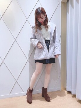 「パワショル」｜「アイテム（その他アウター）」を使った、マジェスティックレゴン河原町OPA店スタッフさん（レディース・159cm）の秋コーディネート