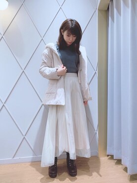 「パワショル」｜「アイテム（その他アウター）」を使った、マジェスティックレゴン河原町OPA店スタッフさん（レディース・154cm）の秋コーディネート